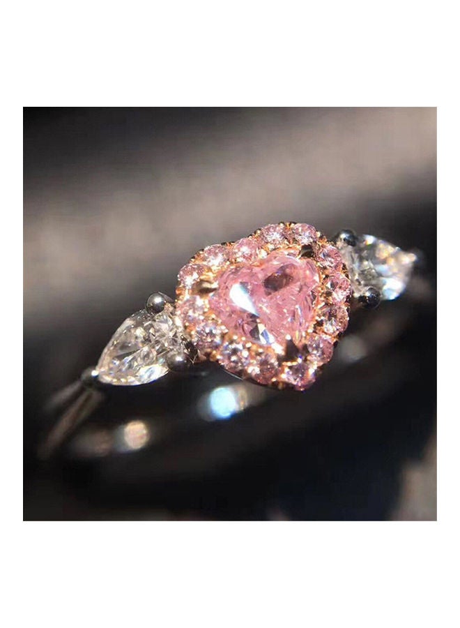 WLFF Peach Heart Crystal Zircon Diamond Ring - Image 5