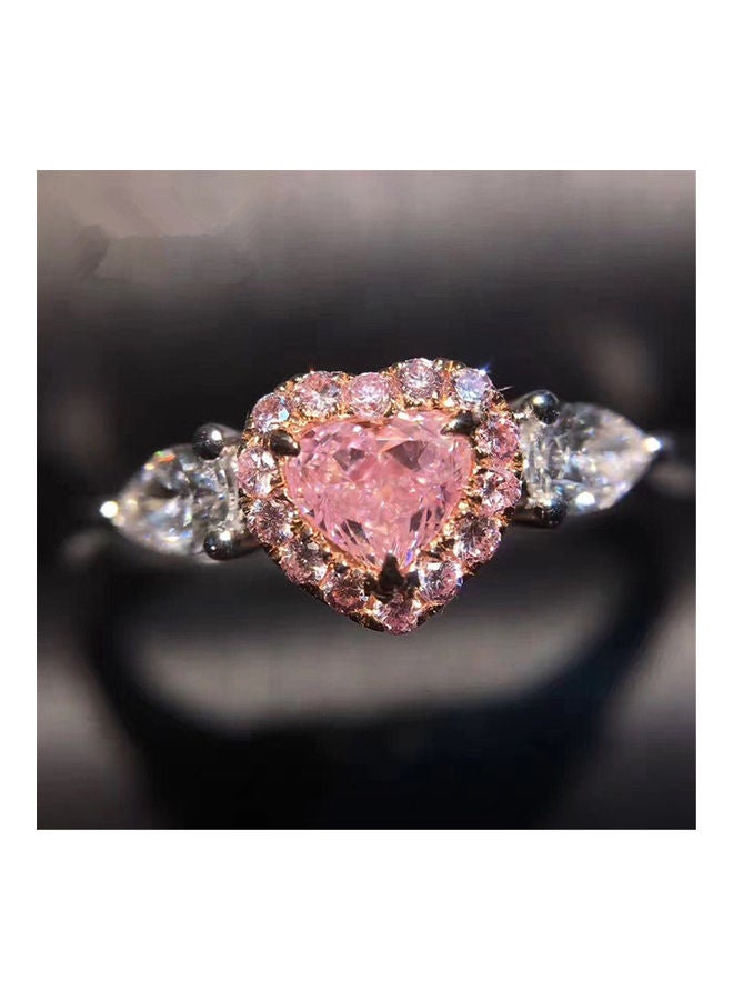 Peach Heart Crystal Zircon Diamond Ring - v1613992056/N44671174A_2