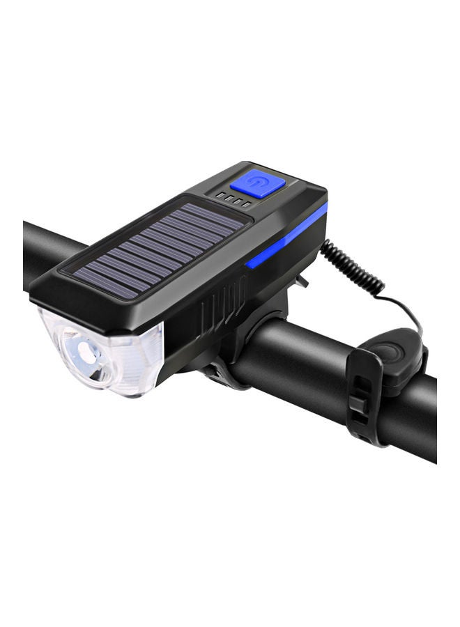 Waterproof Solar-USB Charging Bike Light Horn 11x4x3.5cm - Image 1