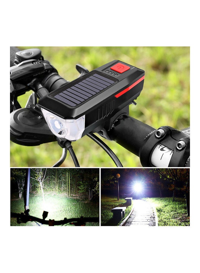 Waterproof Solar-USB Charging Bike Light Horn 11x4x3.5cm - Image 3