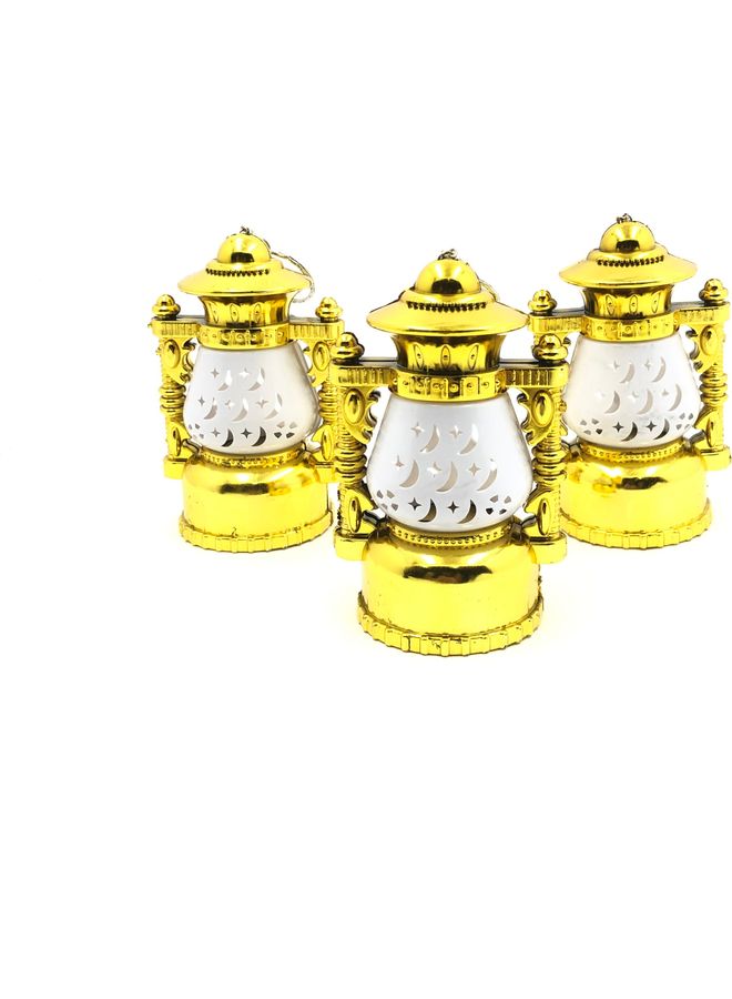 مجموعة من 3 فوانيس رمضانيّة ذهبي - Image 1