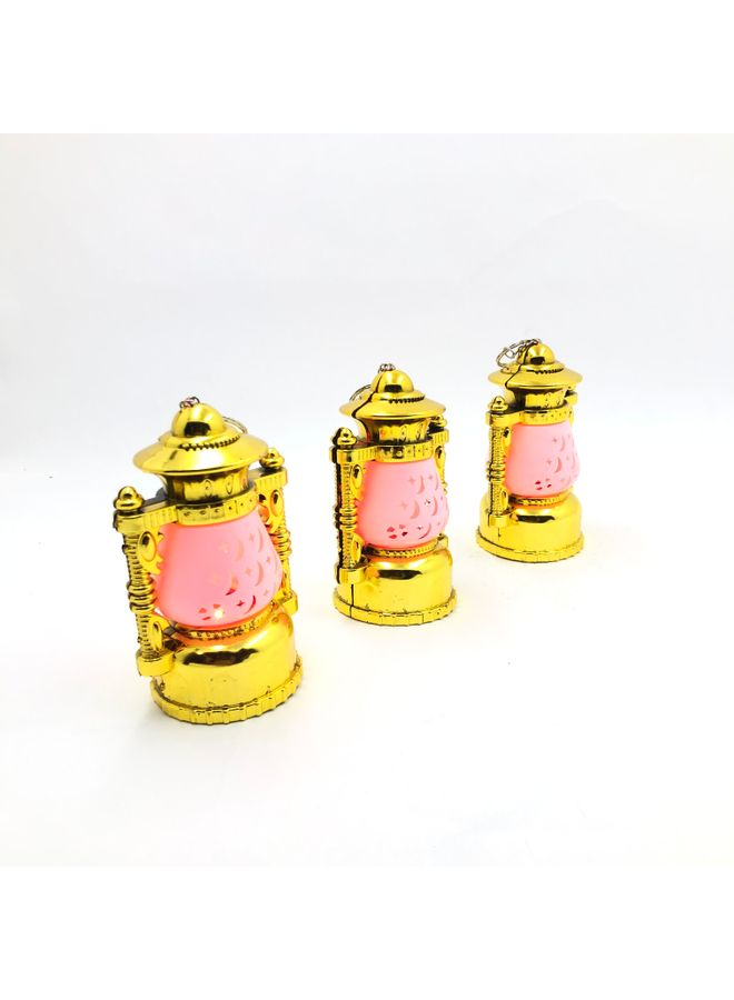 مجموعة من 3 فوانيس رمضانيّة ذهبي - Image 2