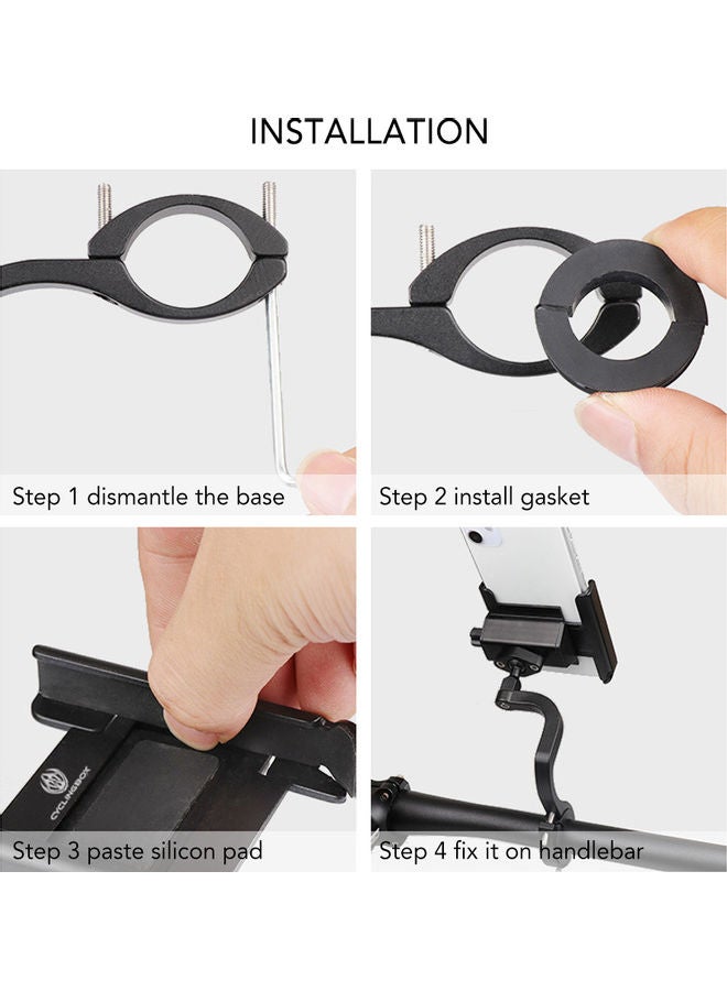 Generic 360 Degree Rotation Adjustable Motorcycle Phone Mount Bracket 12x9cm  - Image 3