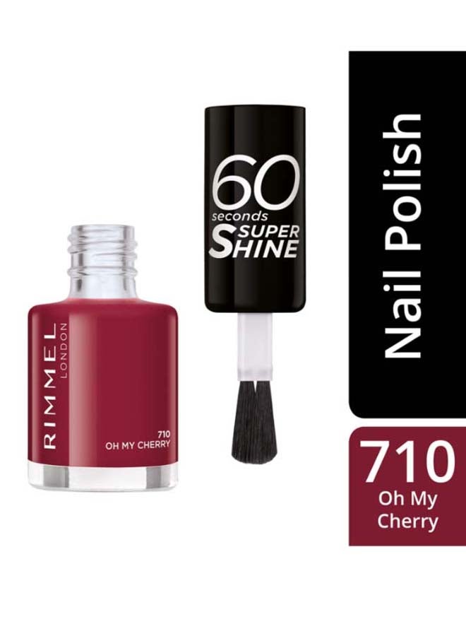 RIMMEL LONDON 60 Seconds Super Shine Nail Polish 710 Oh My Cherry  - Image 4