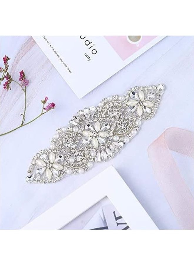 Rhinestone Studded Patch Clear 