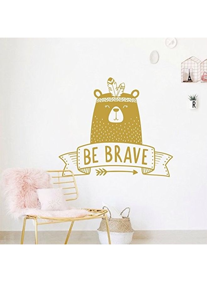 Be Brave Tribal Bear Themed Wall Sticker Set Beige 