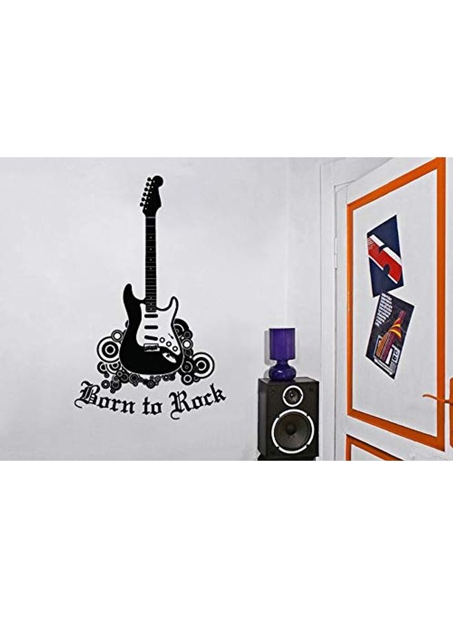 Born To Rock Themed Wall Sticker Black