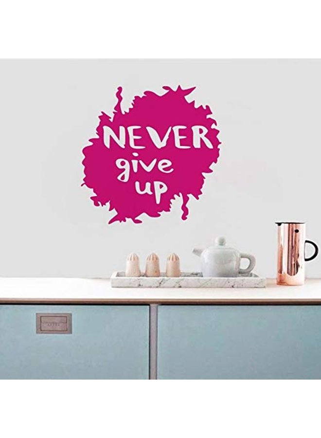 Never Give Up Themed Self-Adhesive Sticker Pink