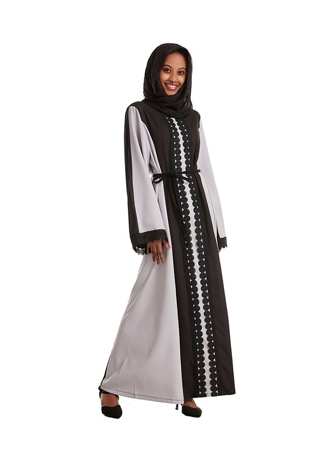 Hanyimidoo - Polyester Round Neck Lace Muslim Women's Long Gown Multicolour - Image 1