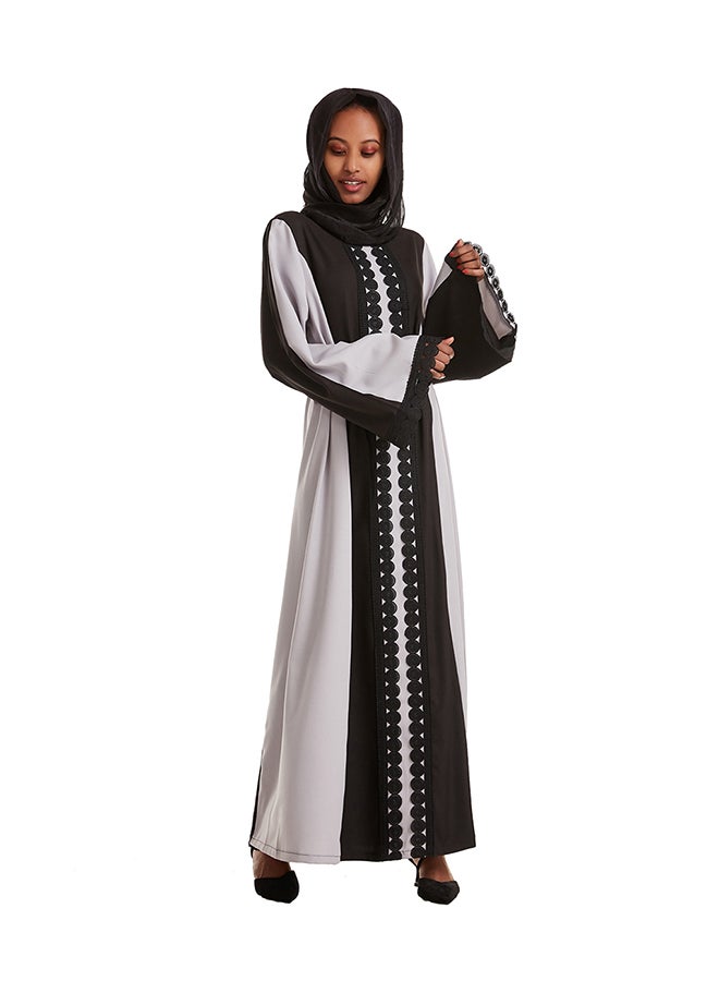 Hanyimidoo - Polyester Round Neck Lace Muslim Women's Long Gown Multicolour - Image 1