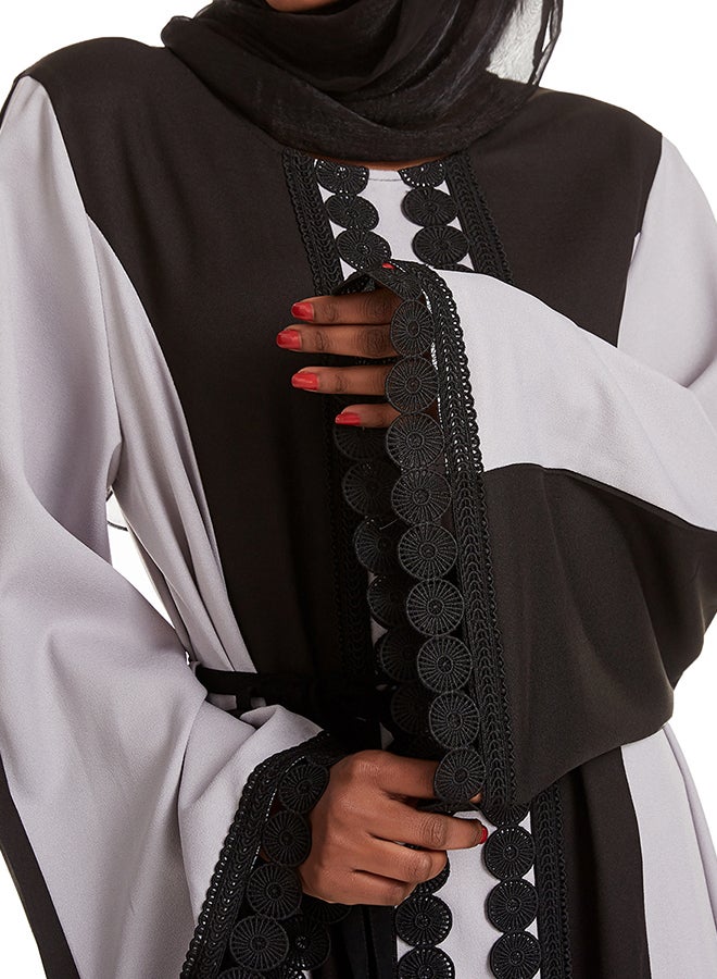 Hanyimidoo - Polyester Round Neck Lace Muslim Women's Long Gown Multicolour - Image 1