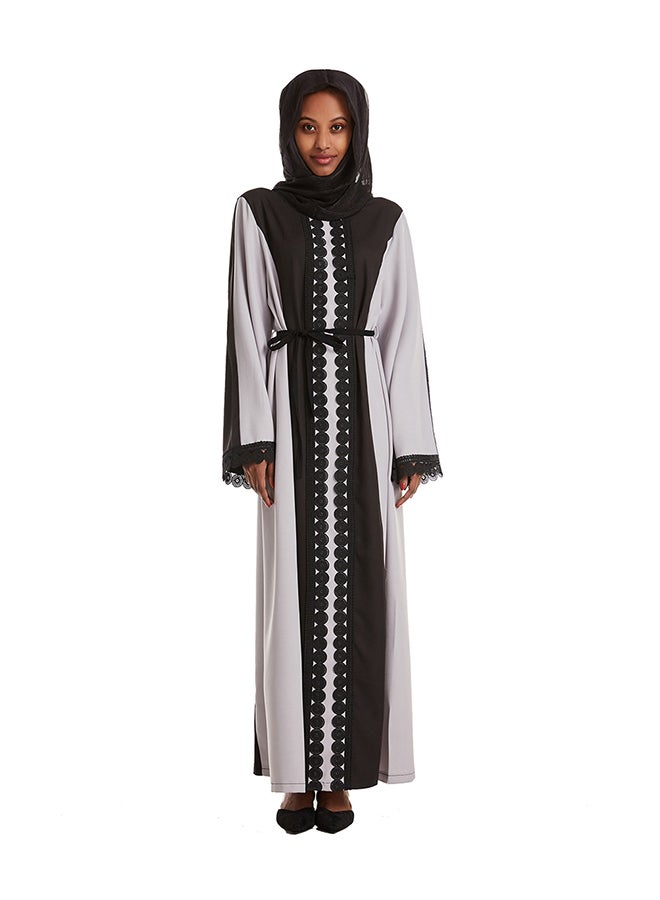 Hanyimidoo - Polyester Round Neck Lace Muslim Women's Long Gown Multicolour - Image 1