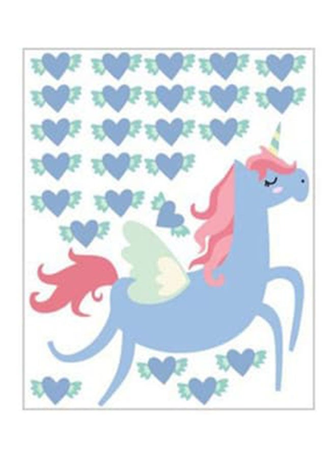 Cartoon Rainbow Love Unicorn Wall Sticker Multicolour