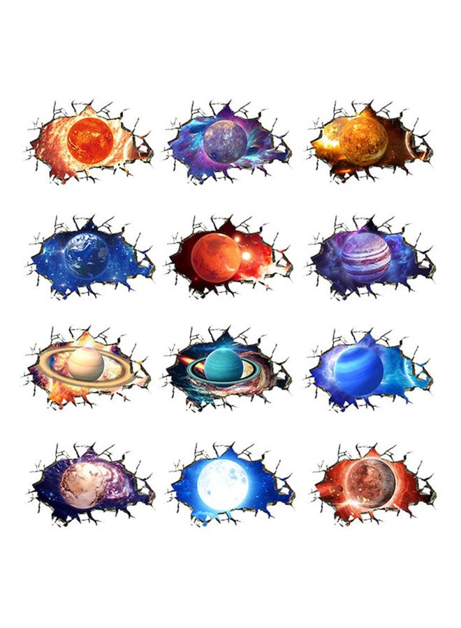 Generic - 3D Broken Wall Galaxy Planet Sticker Multicolour - Image 1