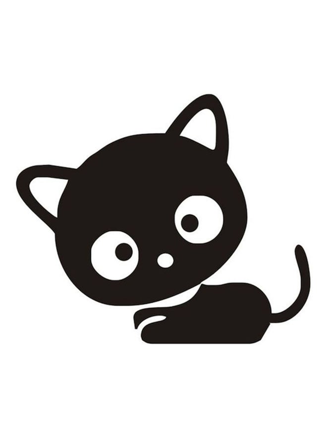 Cartoon Cat Pattern Wall Sticker Black