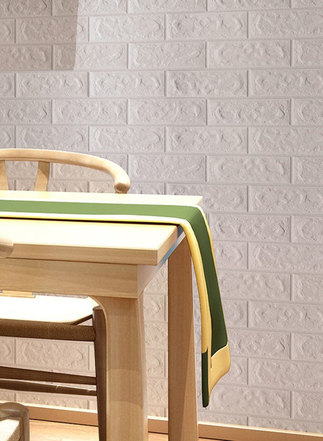 3D Brick Pattern Self-Adhesive Wall Sticker Beige 