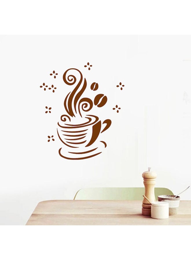Coffee Pattern Wall Sticker Brown 