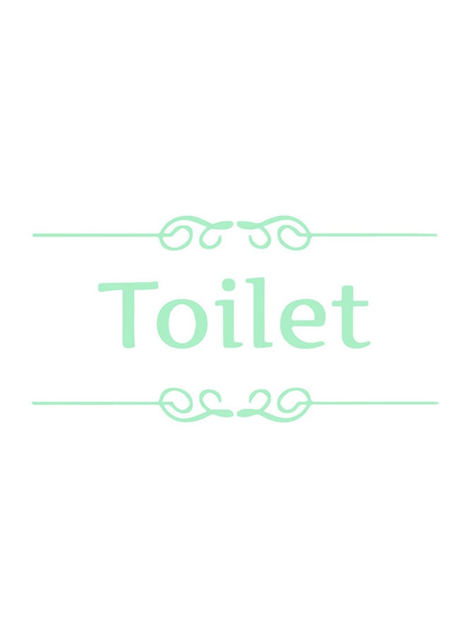 Toilet And Footprint Shape Fluorescent Letter Wall Sticker Blue  - Image 1