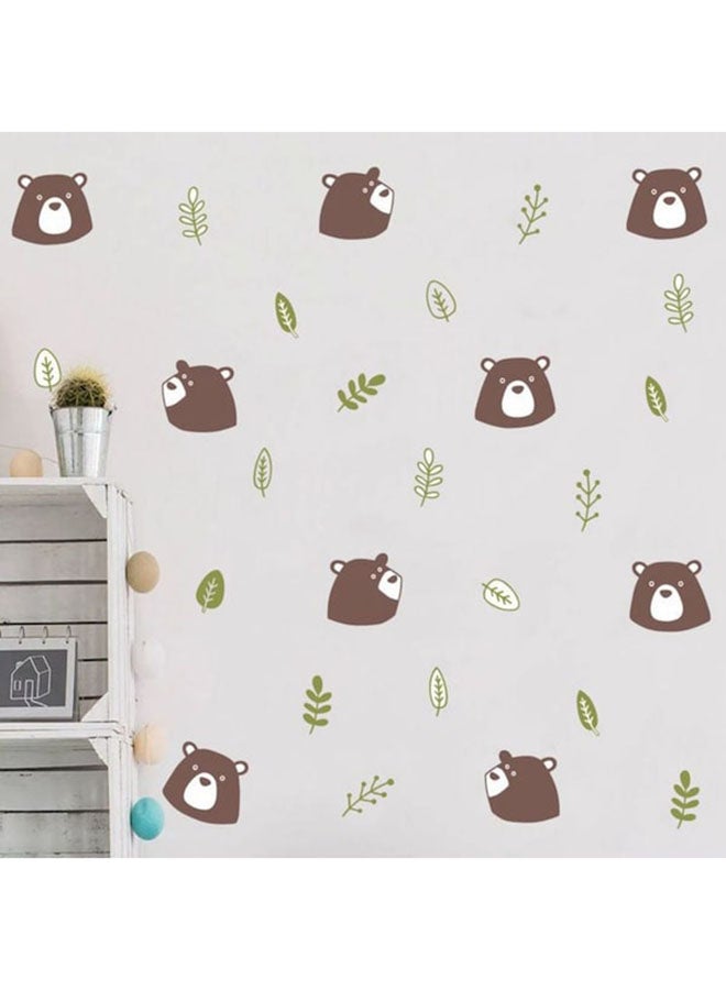 Bear Plant Leafs Wall Stickers Brown/Green  - Image 2