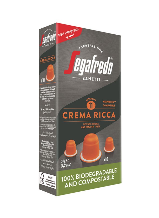 Segafredo Nespresso Compatible Capsules Crema Ricca 51grams  - Image 1