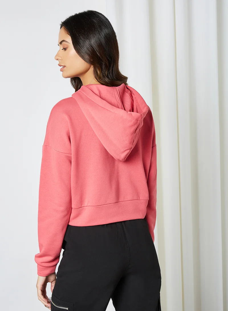 NOISY MAY Cropped Hoodie Carmine