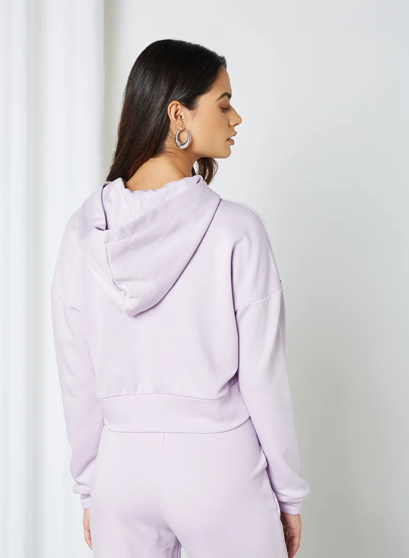 NOISY MAY Cropped Hoodie Orchid Bloom