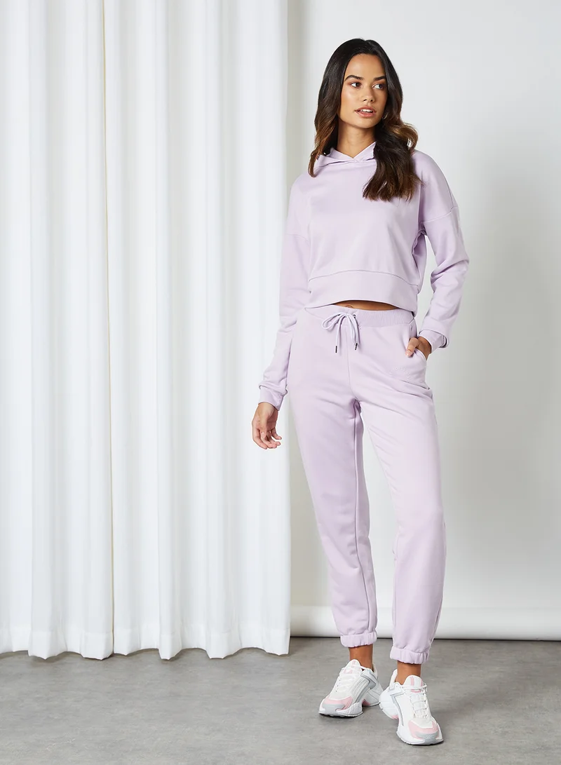 NOISY MAY Cropped Hoodie Orchid Bloom