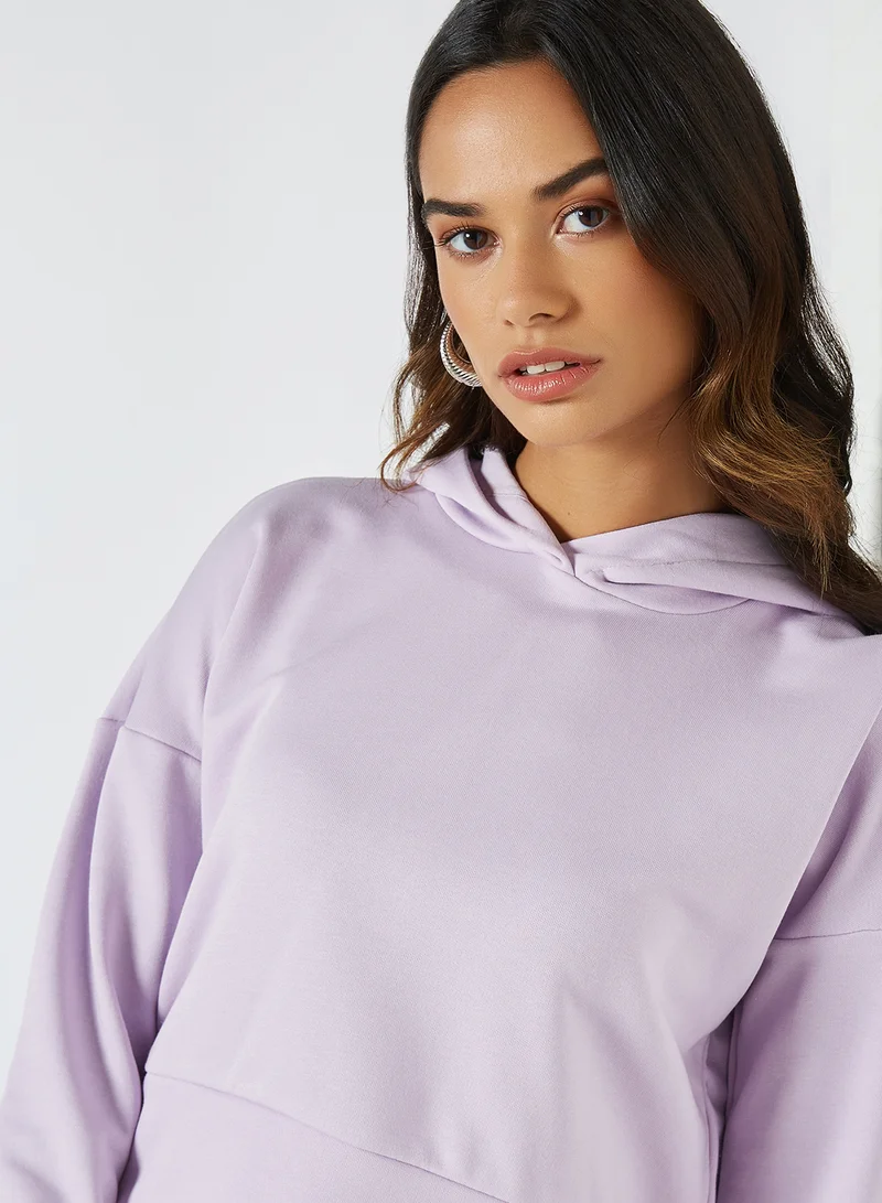 NOISY MAY Cropped Hoodie Orchid Bloom
