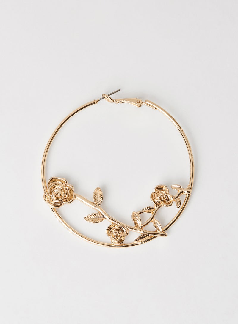 فور ايفر 21 أقراط حلقية بتصميم زهور - Image 1