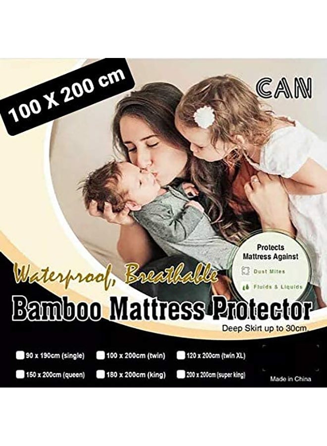 واقي فراش مضاد للماء نسيج أبيض 100X200سم - Image 2