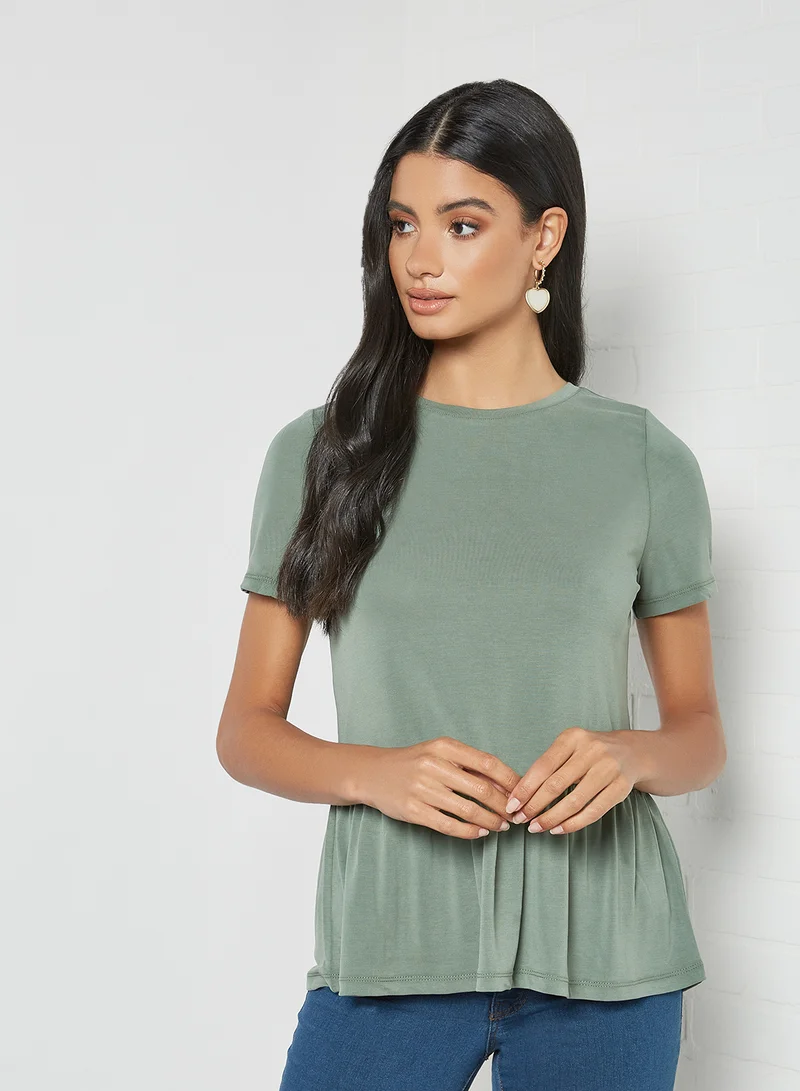 VERO MODA Gathered Waist Top Laurel Wreath