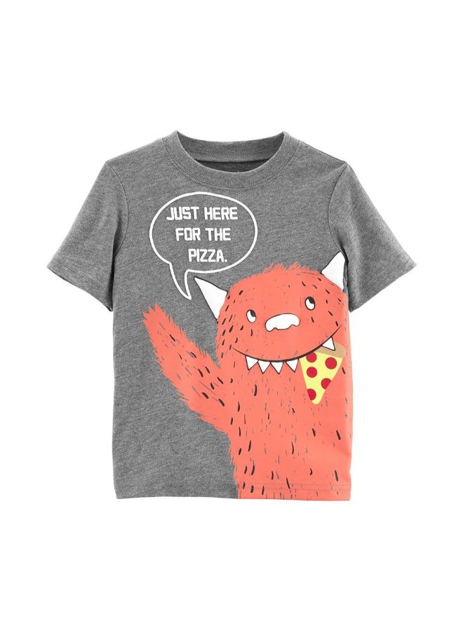 carter's Monster Printed Round Neck T-Shirt Multicolour - Image 1
