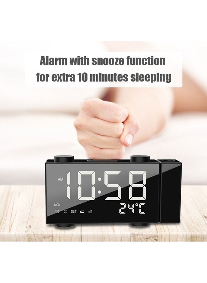 LED Projector Digital Alarm Clock Black/White/Blue 22.50x4.20x9.30cm - Image 3