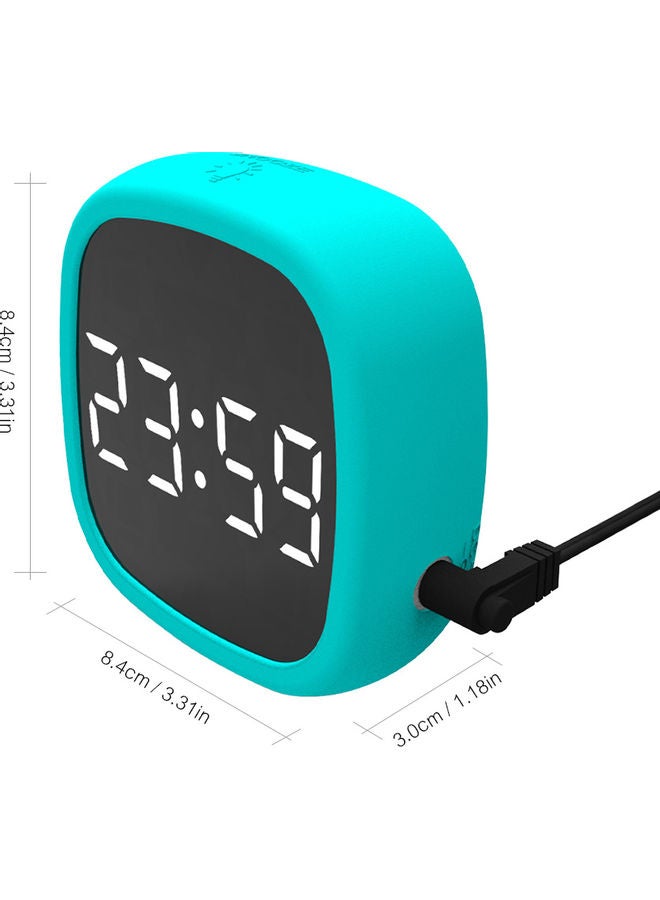 2-In-1 Mirrored Digital LED Alarm Clock Blue/Clear 10.30x3.80x9.80cm  - Image 3
