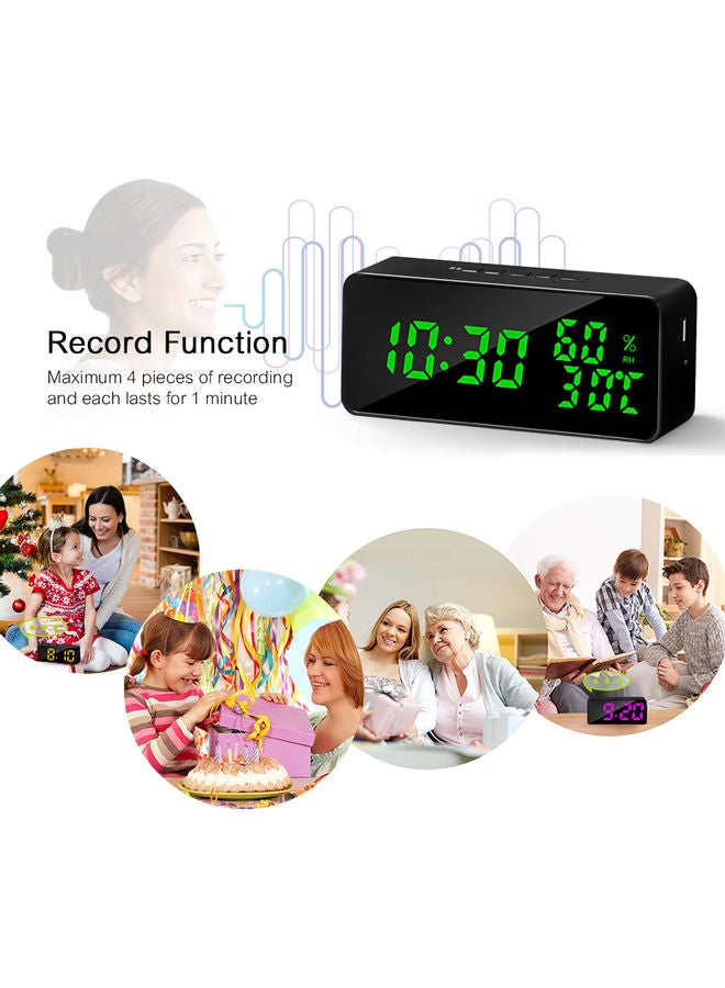 Digital Desk Clock Black 21x6x9cm - Image 2