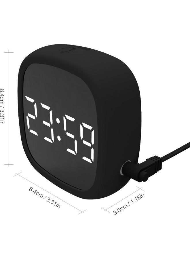 2-In-1 Mirrored Digital LED Alarm Clock Black/Clear 10.30x3.80x9.80cm - Image 3