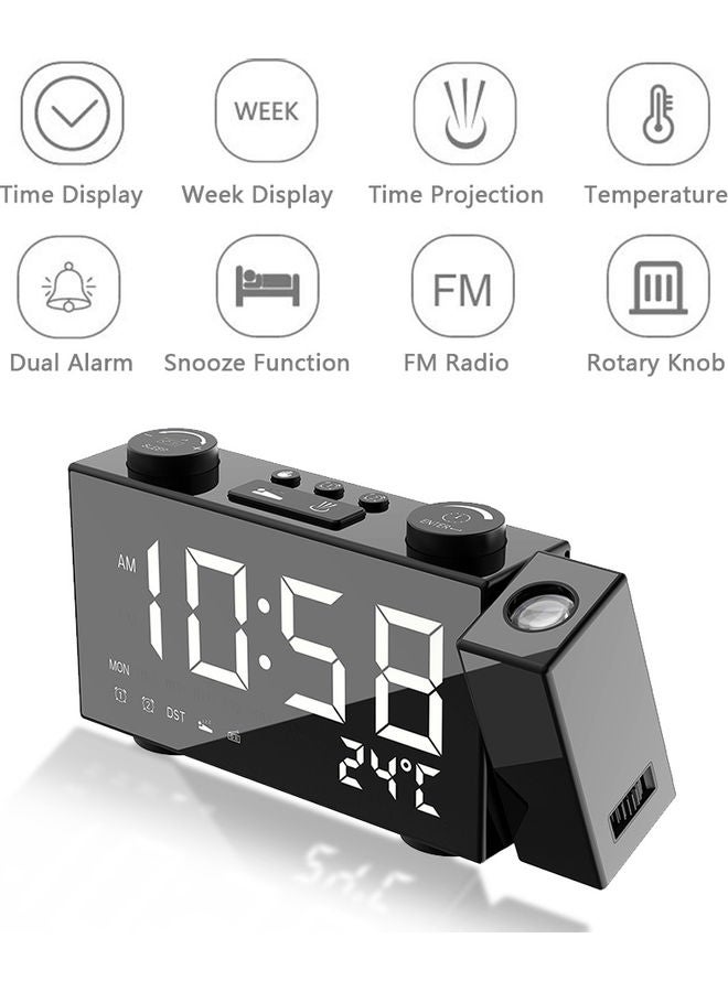 LED Projector Digital Alarm Clock Black/Blue 22.50x4.20x9.30cm - Image 5