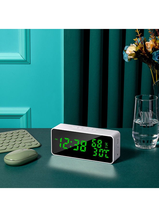 Digital Desk Clock White/Black 21x6x9cm - Image 4