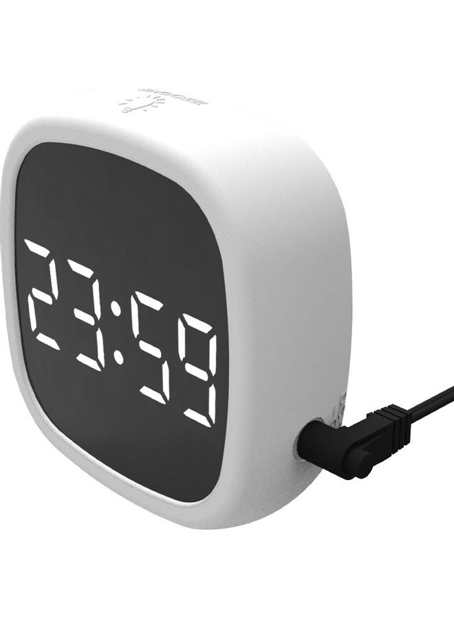 2-In-1 Mirrored Digital LED Alarm Clock White/Clear 10.30x3.80x9.80cm - Image 1