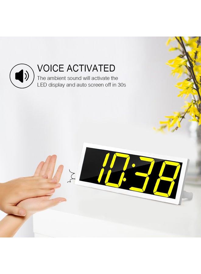 Digital Desk Clock White/Black/Yellow 51x7.20x22cm - Image 2