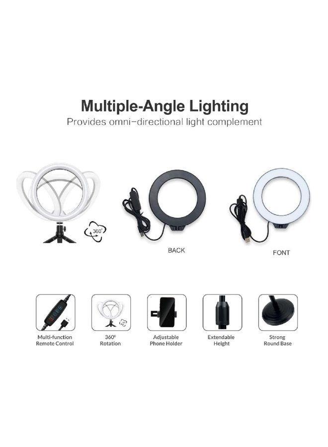 Trands Selfie Led Ring Light With Stand Black/White  - Image 3
