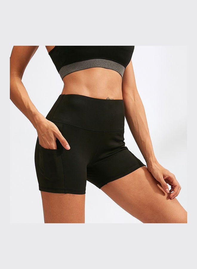 Generic - High Waist Workout Training Shorts Black - Image 1