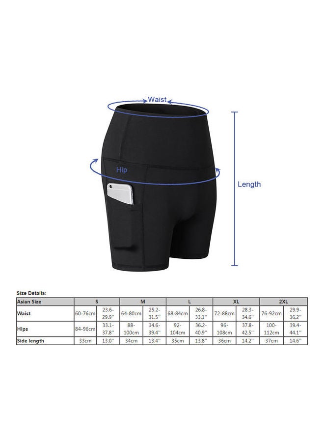 Generic - High Waist Workout Training Shorts Black - Image 1