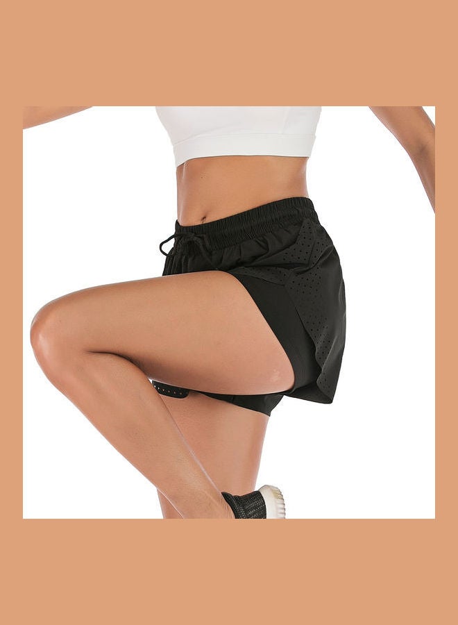 Comfortable Quick Dry Running Shorts Black  - Image 3