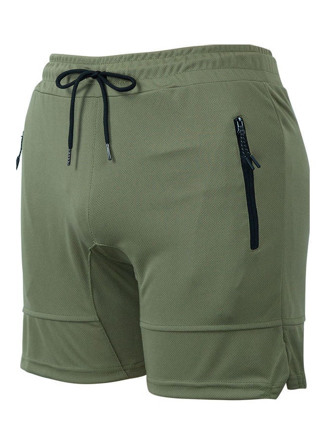 Quick Drying Workout Running Shorts Green  - Image 3