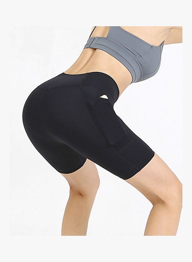 Comfortable High Waist Workout Sport Shorts Black  - Image 3