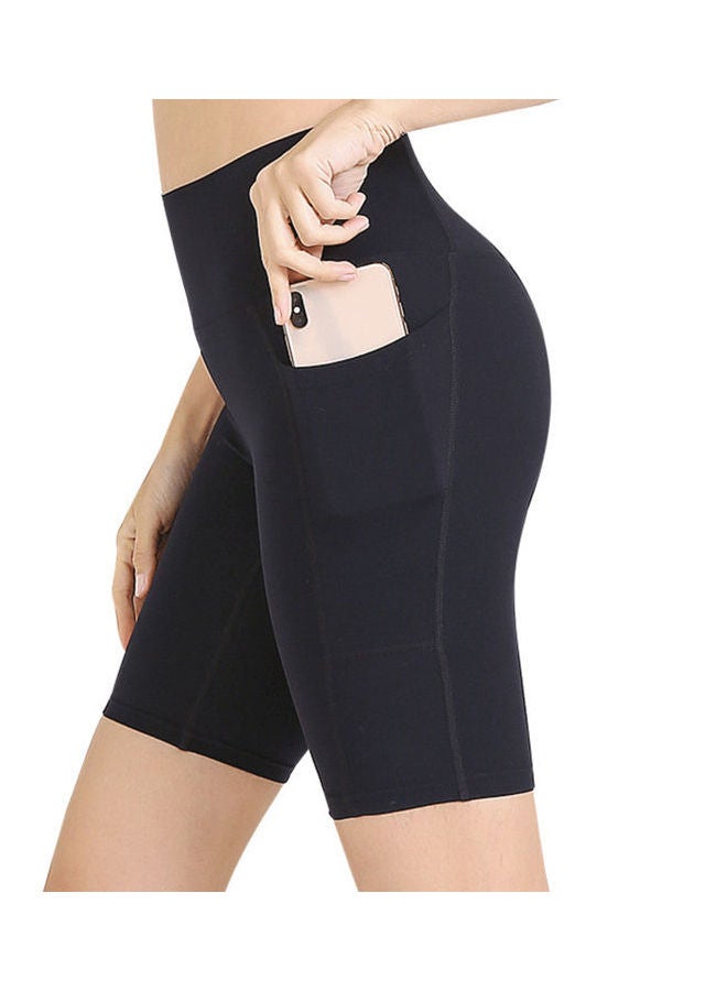 Comfortable High Waist Workout Sport Shorts Black  - Image 1
