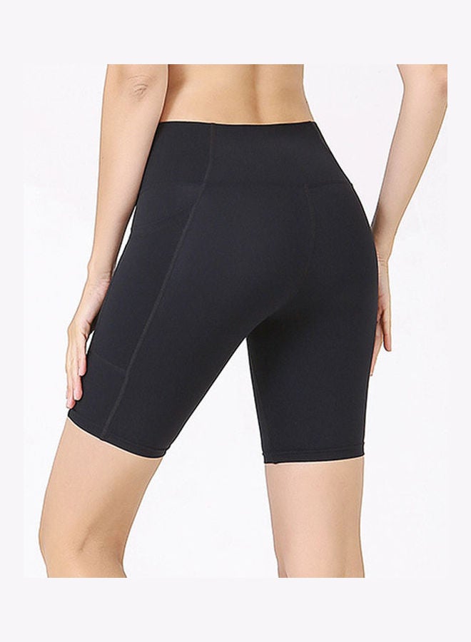 Comfortable High Waist Workout Sport Shorts Black  - Image 2