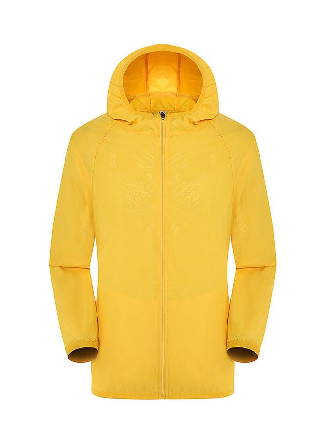 Quick Dry Sun Protection Hooded Jackets Yellow - Image 1