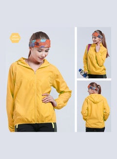 Generic Quick Dry Sun Protection Hooded Jackets Yellow  - Image 2